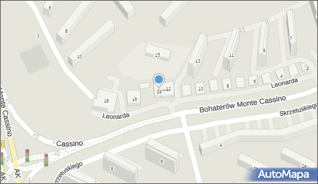 Lublin, Leonarda, 14, mapa Lublina