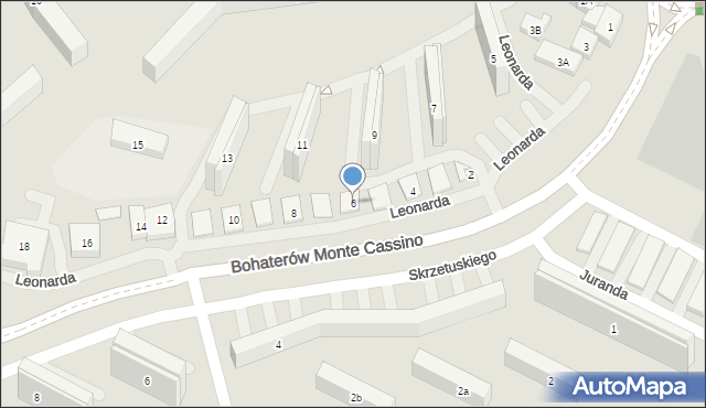 Lublin, Leonarda, 6, mapa Lublina