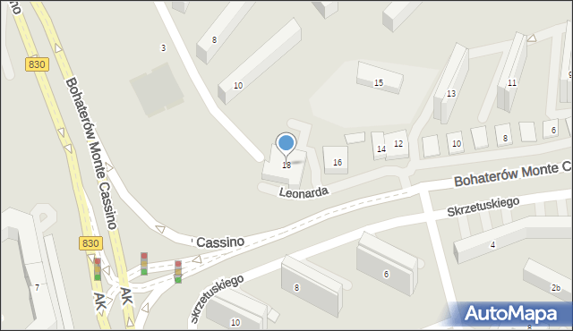 Lublin, Leonarda, 18, mapa Lublina