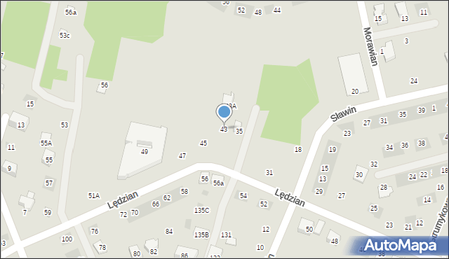 Lublin, Lędzian, 43, mapa Lublina