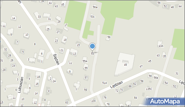 Lublin, Lędzian, 53, mapa Lublina