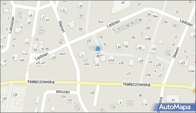 Lublin, Lędzian, 96, mapa Lublina