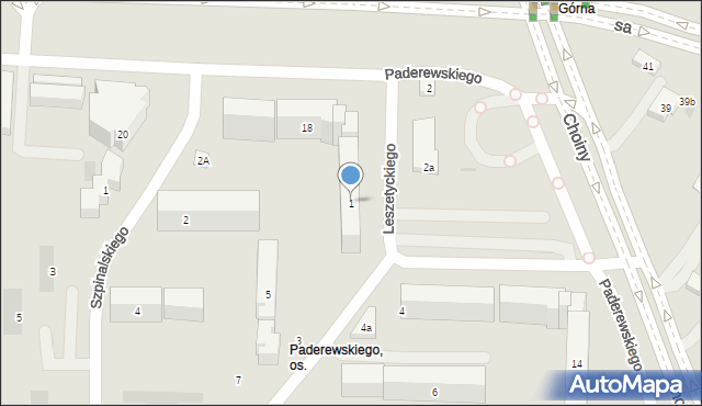 Lublin, Leszetyckiego Teodora, 1, mapa Lublina