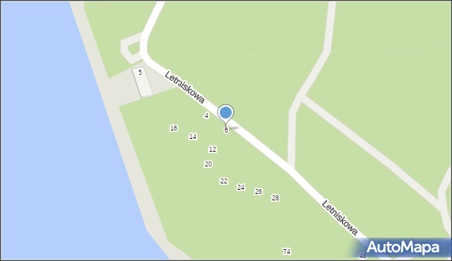 Łuków, Letniskowa, 6, mapa Łuków