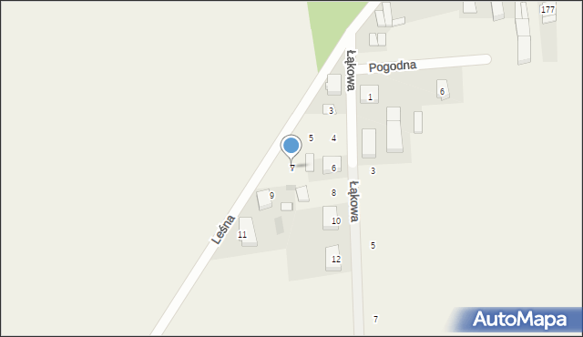 Lutogniew, Leśna, 7, mapa Lutogniew