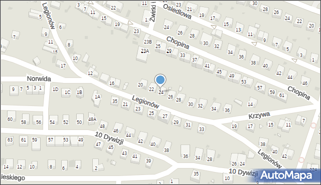 Lwówek Śląski, Legionów, 24, mapa Lwówek Śląski