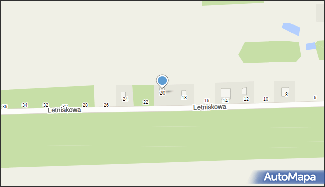 Łysiec, Letniskowa, 20, mapa Łysiec