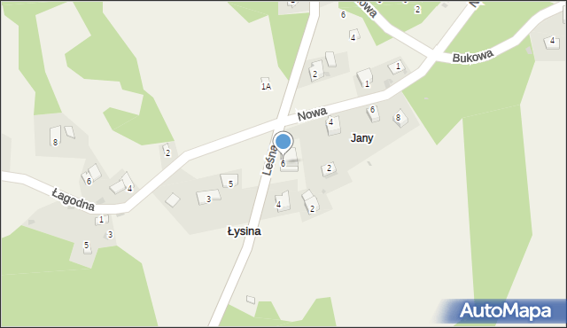 Łysina, Leśna, 6, mapa Łysina