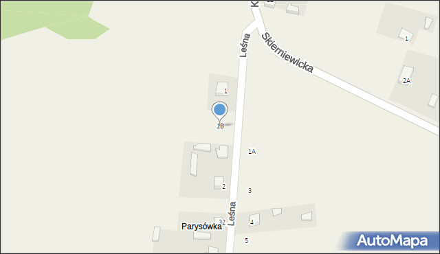 Łyszkowice, Leśna, 1B, mapa Łyszkowice