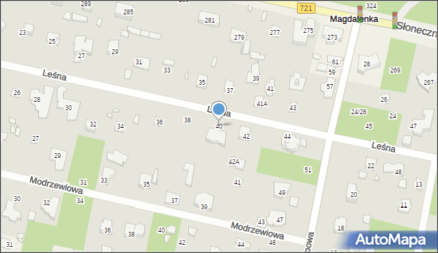 Magdalenka, Leśna, 40, mapa Magdalenka