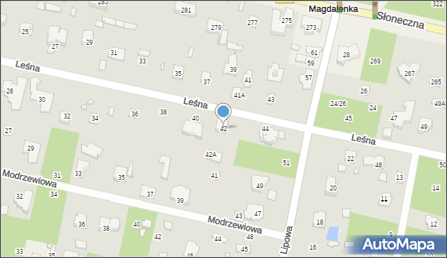 Magdalenka, Leśna, 42, mapa Magdalenka