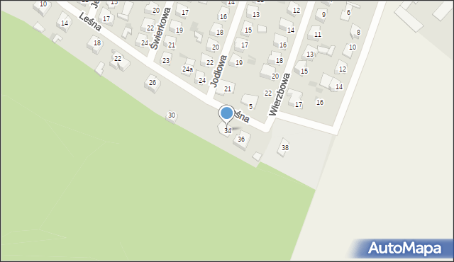 Maków Mazowiecki, Leśna, 34, mapa Maków Mazowiecki