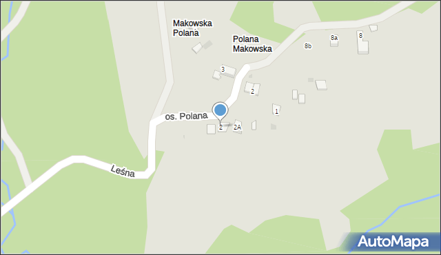 Maków Podhalański, Leśna, 2, mapa Maków Podhalański