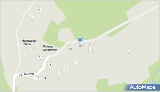 Maków Podhalański, Leśna, 8a, mapa Maków Podhalański