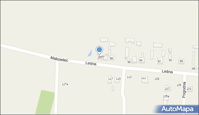Makowiec, Leśna, 100, mapa Makowiec
