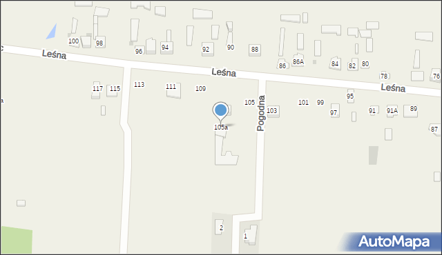 Makowiec, Leśna, 105a, mapa Makowiec