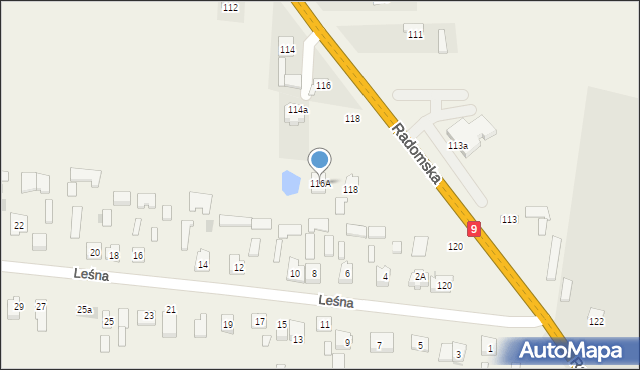 Makowiec, Leśna, 116A, mapa Makowiec