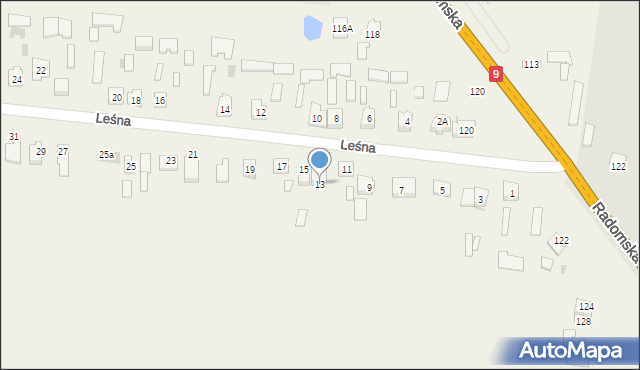 Makowiec, Leśna, 13, mapa Makowiec