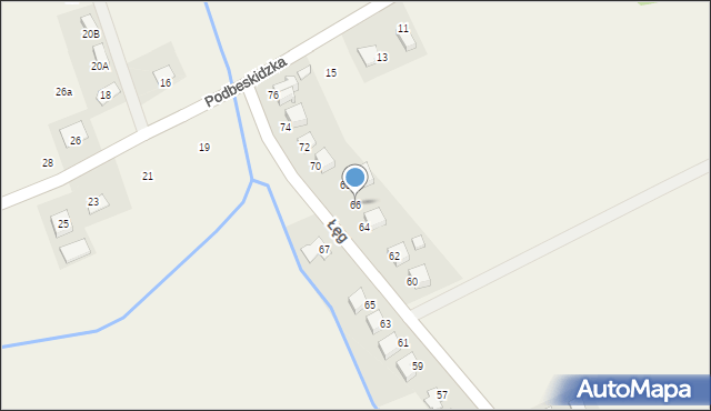 Malec, Łęg, 66, mapa Malec