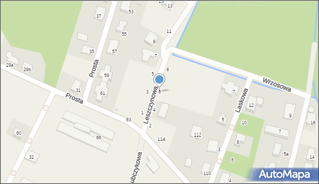 Malin, Leszczynowa, 6, mapa Malin