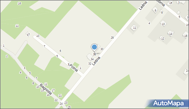 Maliszew, Leśna, 36, mapa Maliszew