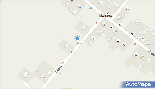 Maliszew, Leśna, 6, mapa Maliszew