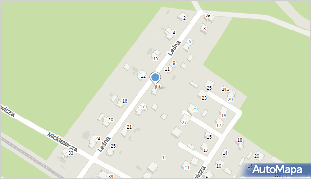 Małomice, Leśna, 15, mapa Małomice