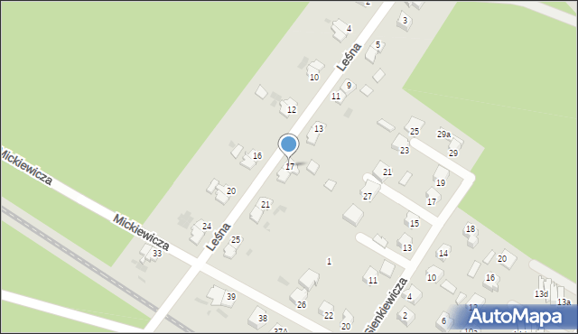 Małomice, Leśna, 17, mapa Małomice
