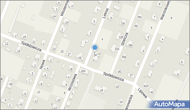 Marcinkowice, Letnia, 2A, mapa Marcinkowice