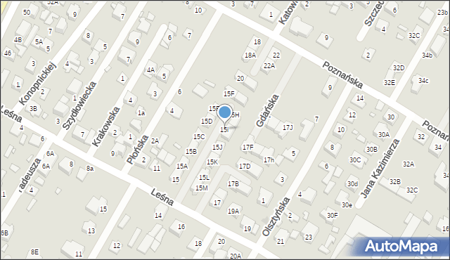 Marki, Leśna, 15i, mapa Marki