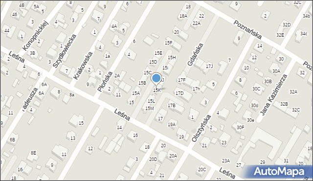 Marki, Leśna, 15K, mapa Marki
