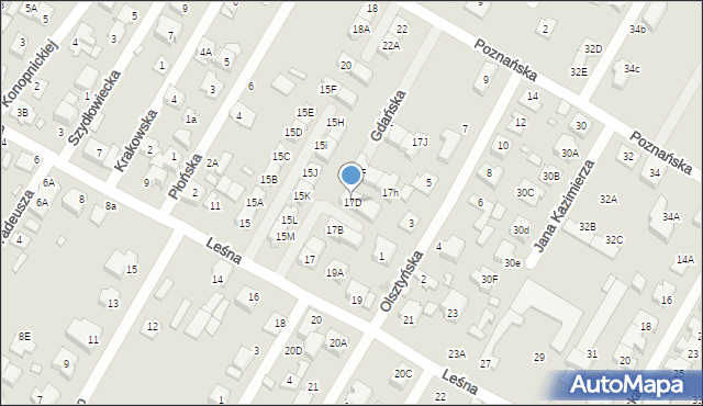 Marki, Leśna, 17D, mapa Marki