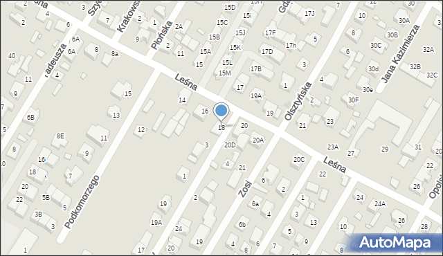 Marki, Leśna, 18, mapa Marki