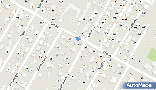 Marki, Leśna, 26, mapa Marki
