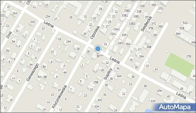 Marki, Leśna, 30, mapa Marki