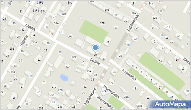 Marki, Leśna, 45, mapa Marki