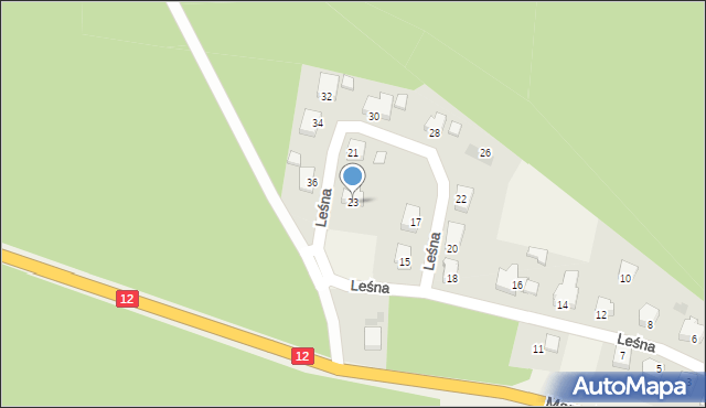 Marszów, Leśna, 23, mapa Marszów