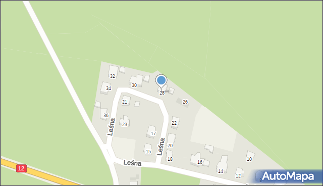 Marszów, Leśna, 28, mapa Marszów