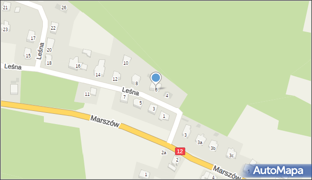 Marszów, Leśna, 6, mapa Marszów