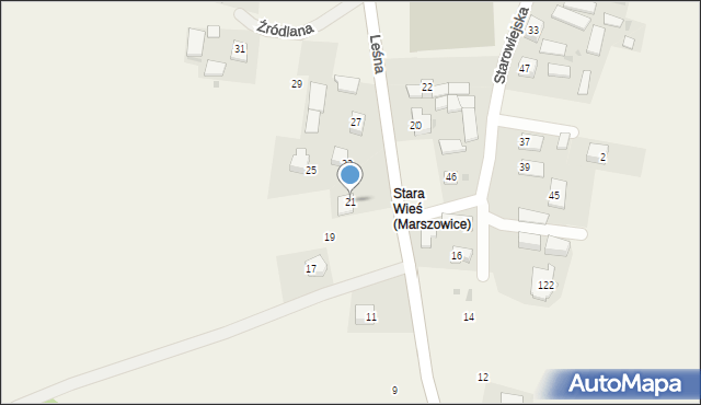 Marszowice, Leśna, 21, mapa Marszowice