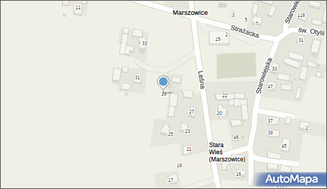 Marszowice, Leśna, 29, mapa Marszowice