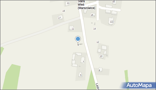 Marszowice, Leśna, 9, mapa Marszowice