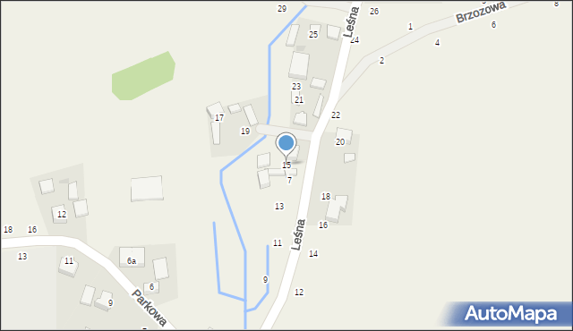 Masłomiąca, Leśna, 15, mapa Masłomiąca