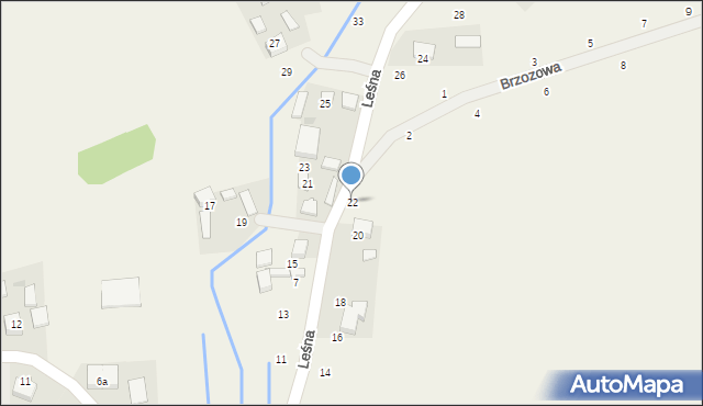 Masłomiąca, Leśna, 22, mapa Masłomiąca