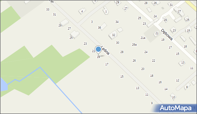 Maszewo Duże, Leśna, 19, mapa Maszewo Duże