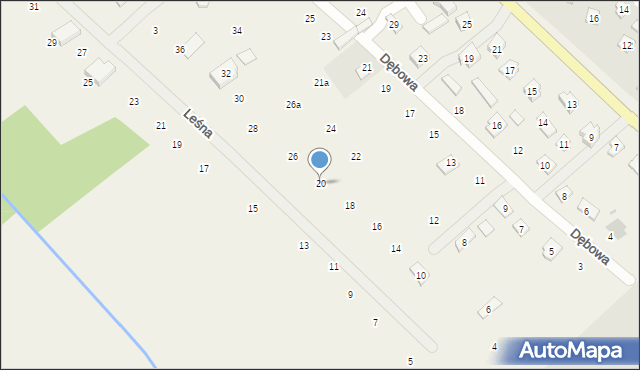 Maszewo Duże, Leśna, 20, mapa Maszewo Duże