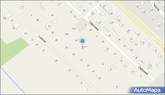 Maszewo Duże, Leśna, 22, mapa Maszewo Duże
