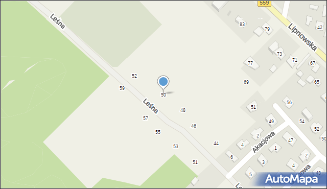 Maszewo Duże, Leśna, 50, mapa Maszewo Duże