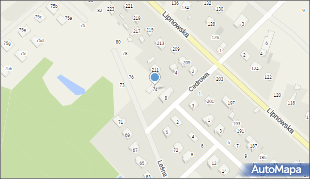 Maszewo Duże, Leśna, 74, mapa Maszewo Duże