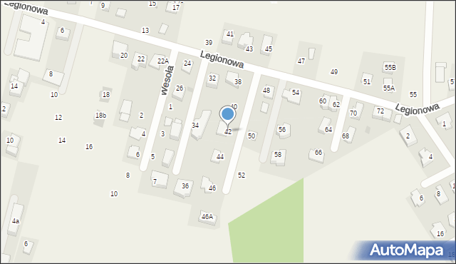 Michałowice, Legionowa, 42, mapa Michałowice